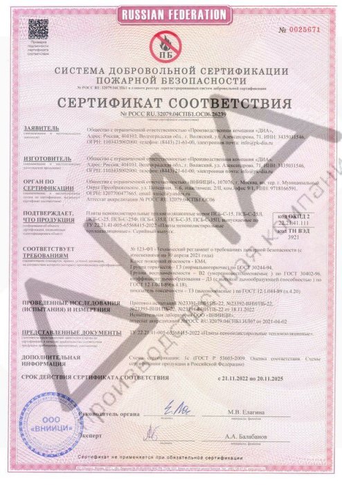 Добровольный пожарный сертификат соответствия 